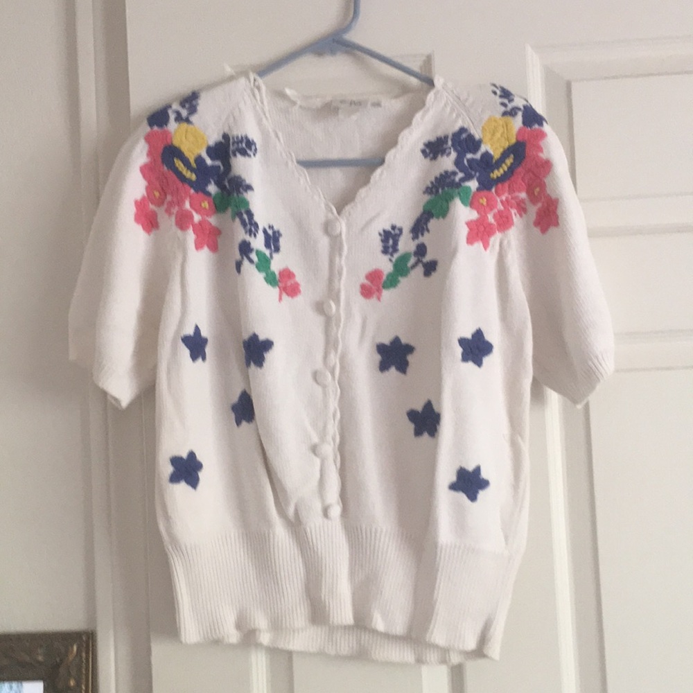 Vintage 80s Tan F Jay Blouse/Tee